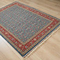 Zara Serisi Uşak Desenli Tezgah Dokuma Halı, mavi, 80x150 – 120x180 cm — Halıcızade