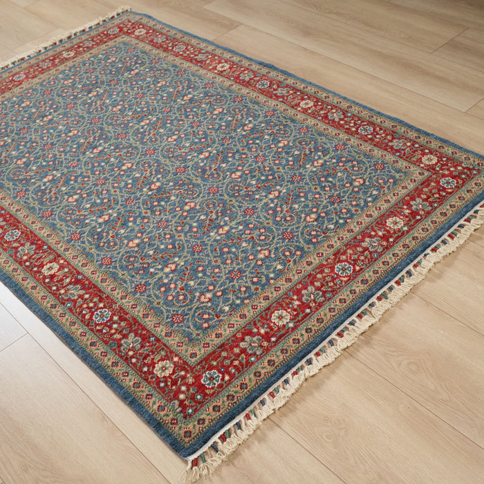 Zara Serisi Uşak Desenli Tezgah Dokuma Halı, mavi, 80x150 – 120x180 cm — Halıcızade