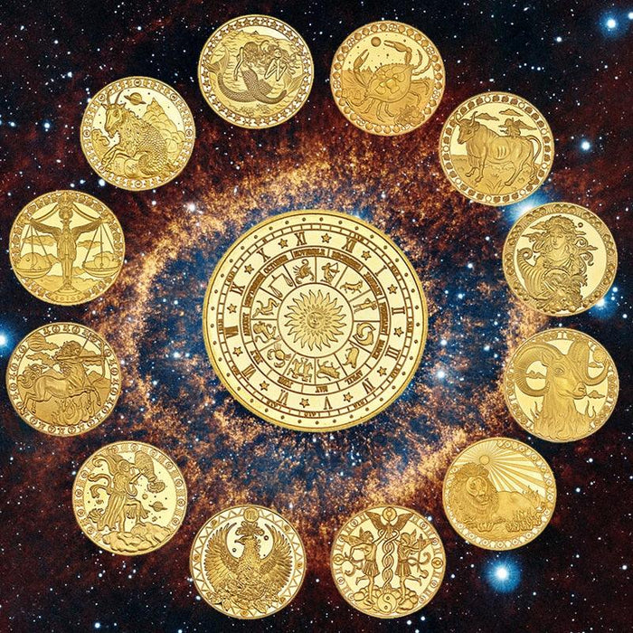 Zodiac Commemorative Gold Plated Coin Collection - Coin - Femboy Fatale
